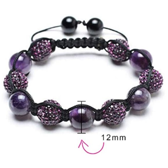 Cool Purple Black Crystal Ball Bracelet - Picture 2 of 7
